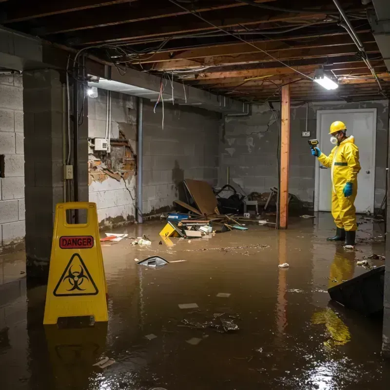 Flooded Basement Electrical Hazard in Willow Springs, IL Property